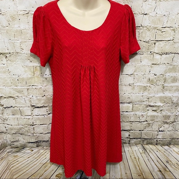 J Howard Red Textured A Line Dress - Picture 1 of 6